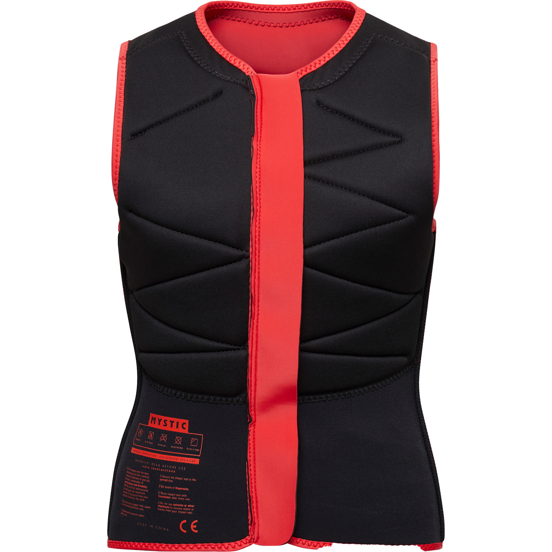 2025 Mystic Womens Ruby Front Zip Impact Vest 35005.230230 - Sunset Red